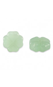 Glasperle 12mm Glücksklee - Milky green